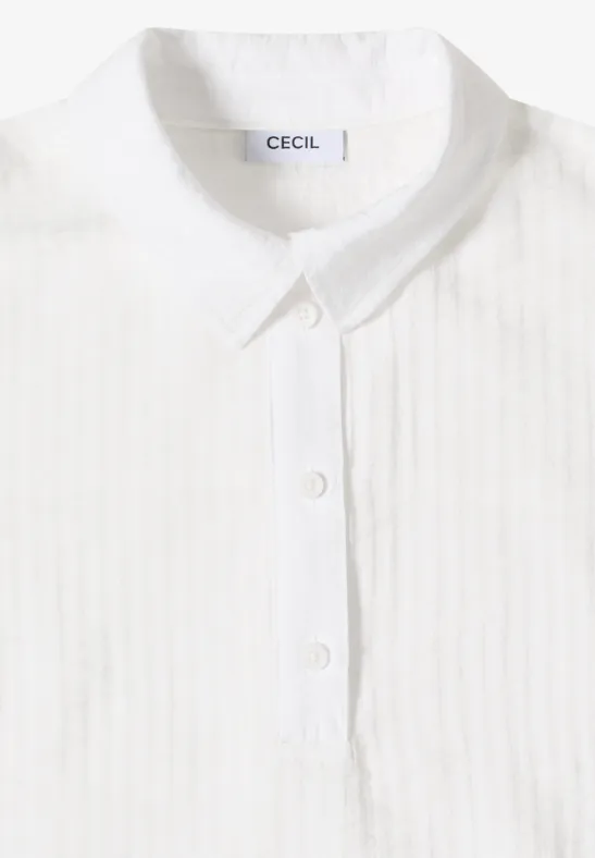 Dropped Shoulder Bluse mit Struktur vanilla white