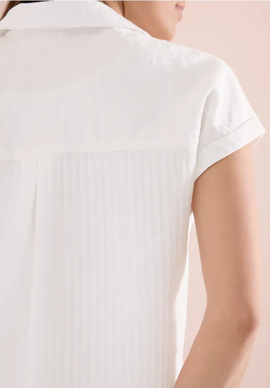 Dropped Shoulder Bluse mit Struktur vanilla white