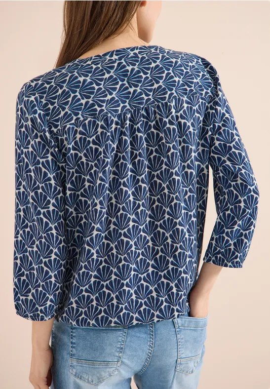 3/4-Arm Bluse mit Glitzerdetails universal blue