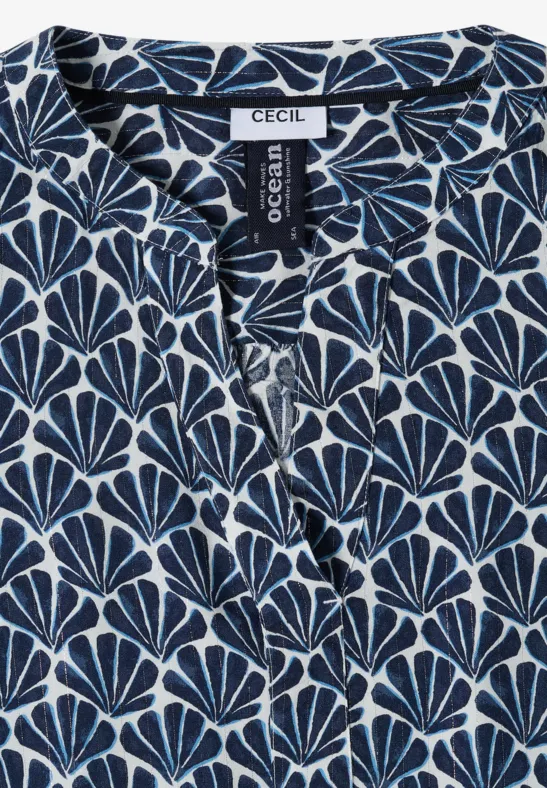 3/4-Arm Bluse mit Glitzerdetails universal blue