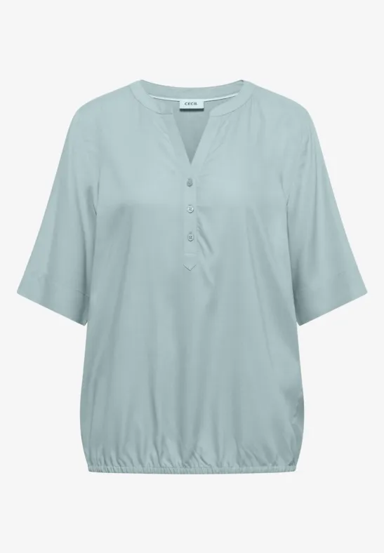 Blouse à manches courtes avec col fendu crystal mint