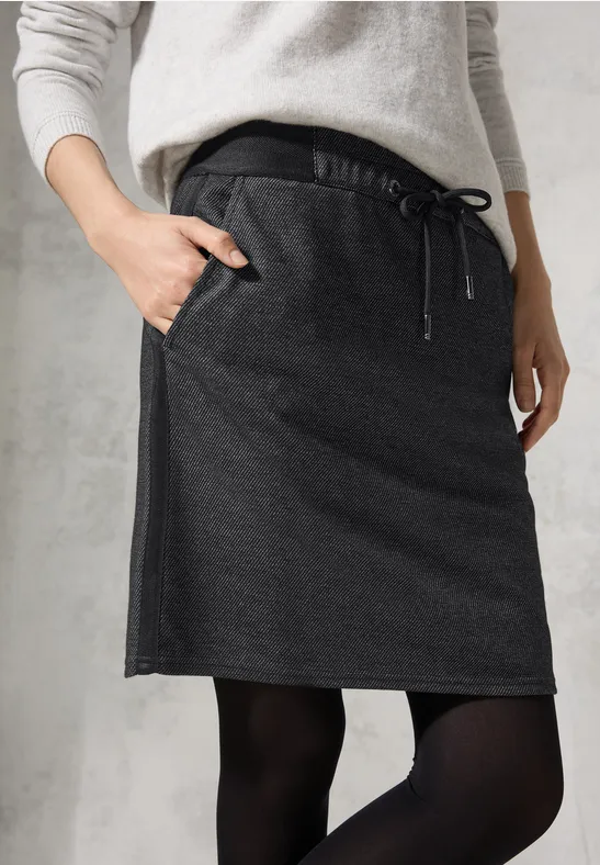 Melange-Look Joggskirt Black
