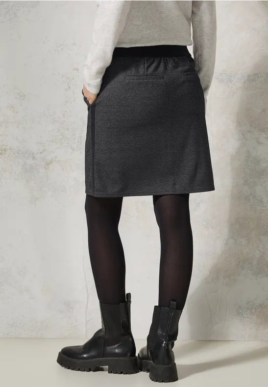 Melange-Look Joggskirt Black
