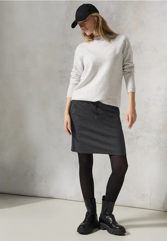 Melange-Look Joggskirt Black