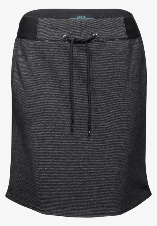 Melange-Look Joggskirt Black