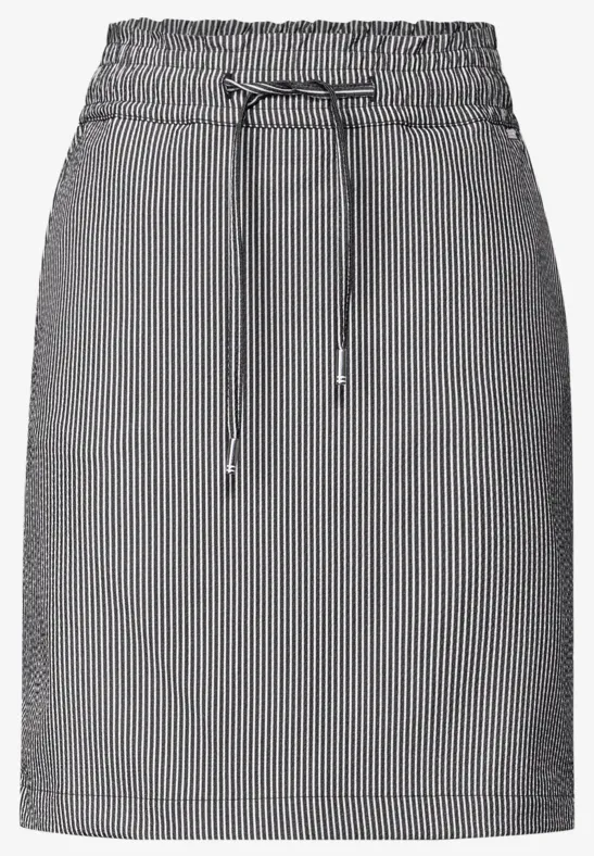 Jupe rayée en seersucker dark balmy khaki