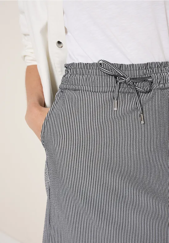 Jupe rayée en seersucker dark balmy khaki