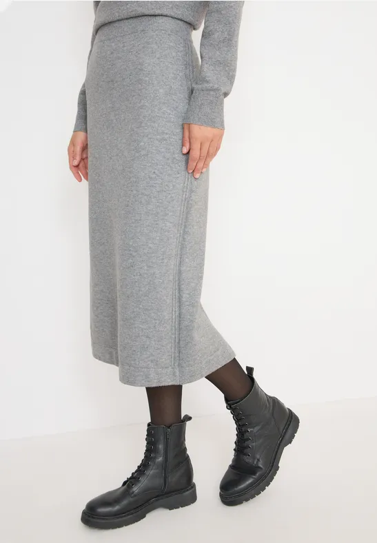 Rock mit Strukturdetails sporty grey melange