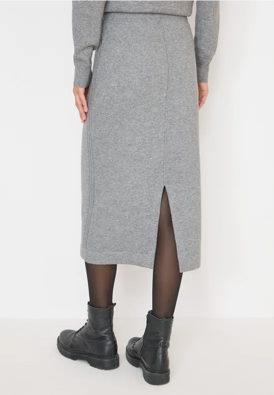 Rock mit Strukturdetails sporty grey melange