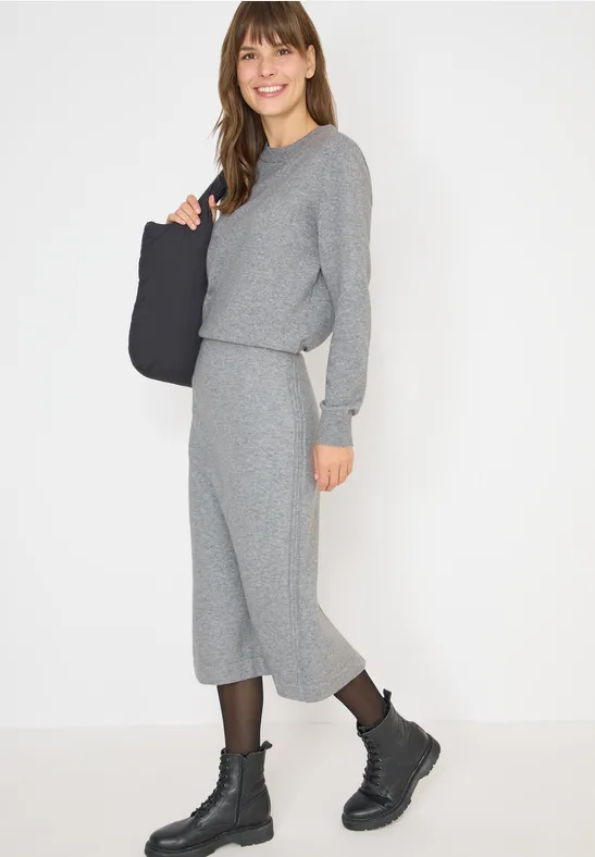 Rock mit Strukturdetails sporty grey melange
