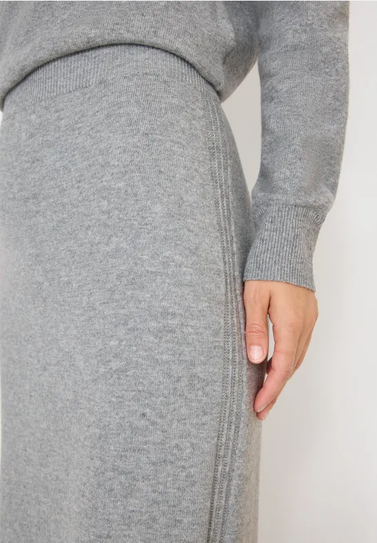 Rock mit Strukturdetails sporty grey melange