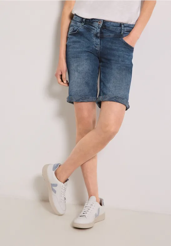 Loose Fit Jeansshorts Authentic mid blue wash