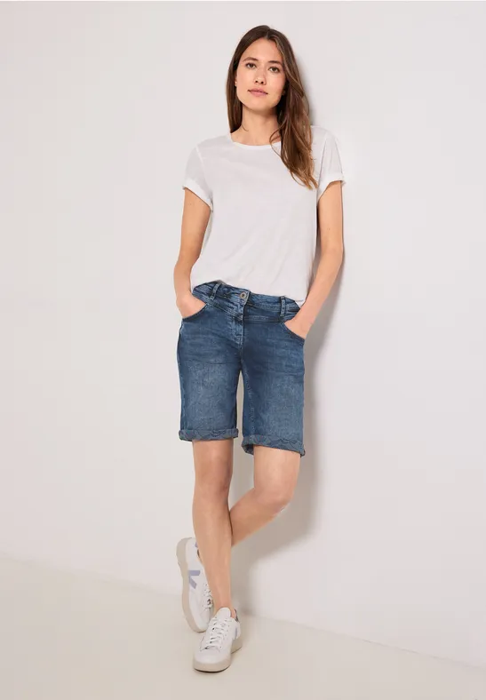 Loose Fit Jeansshorts Authentic mid blue wash