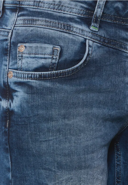 Loose Fit Jeansshorts Authentic mid blue wash