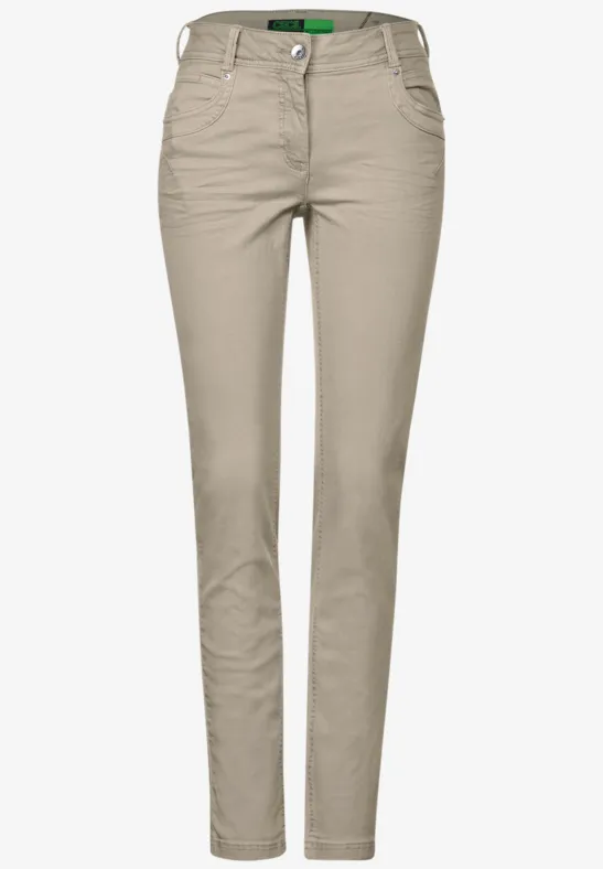 Slim Fit Baumwollhose simply beige