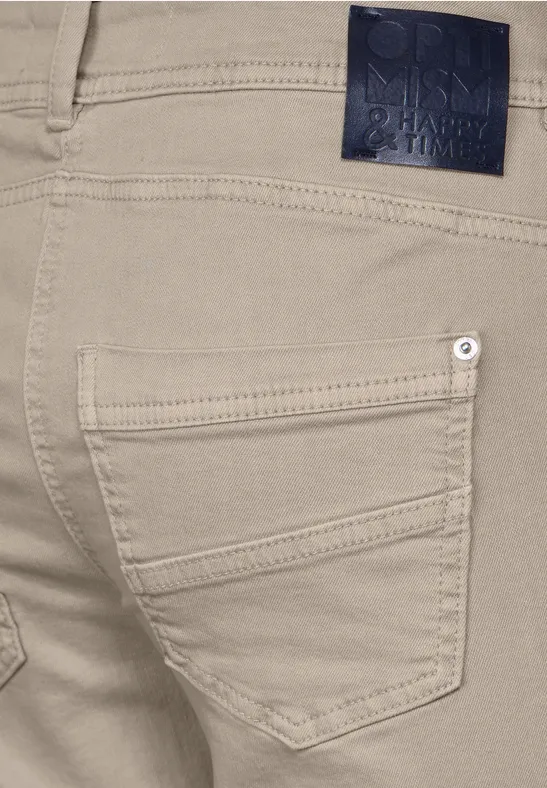 Slim fit broek van katoen simply beige