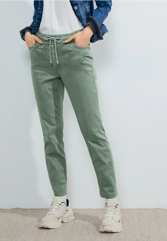 Casual fit joggingbroek raw salvia green