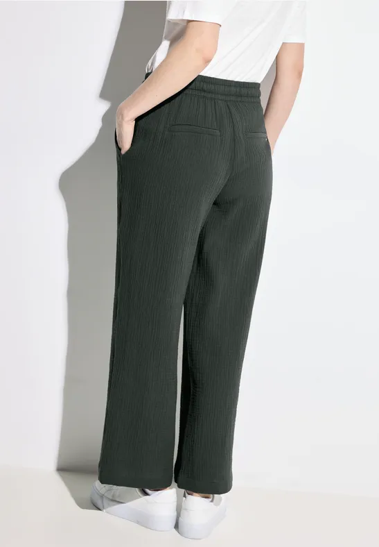 Pantalon en mousseline strong khaki