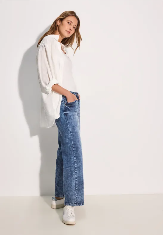 Jean coupe ample mid blue wash