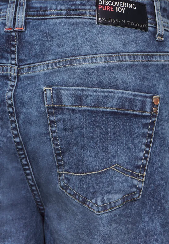 Jean coupe ample mid blue wash