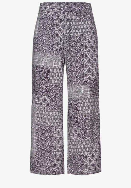 Patchwork Print Hose aubergine red