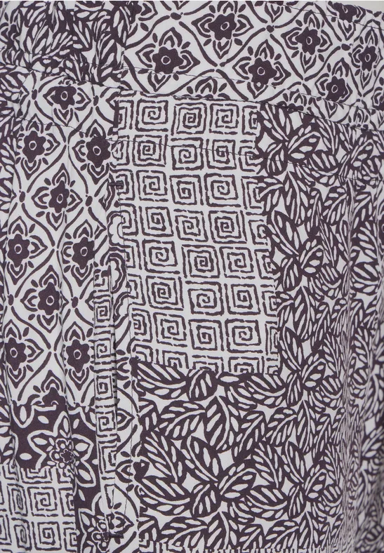 Patchwork Print Hose aubergine red