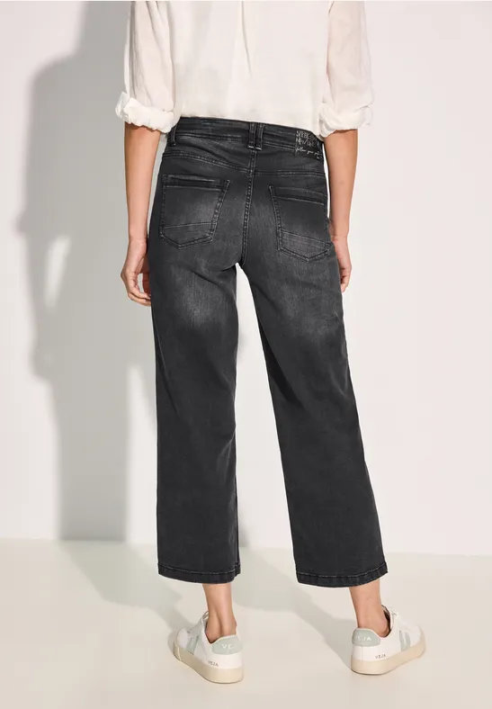 Jeans en coupe loose mid grey used wash