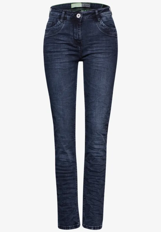 Jeans à la coupe slim blue black used wash