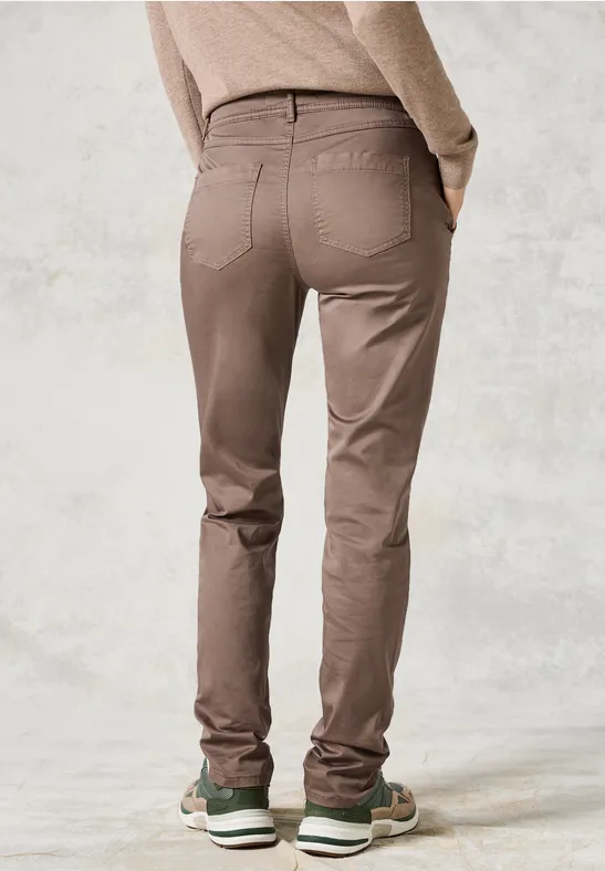 Hose im Slim Fit sporty taupe