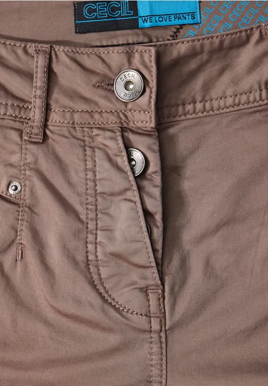 Hose im Slim Fit sporty taupe