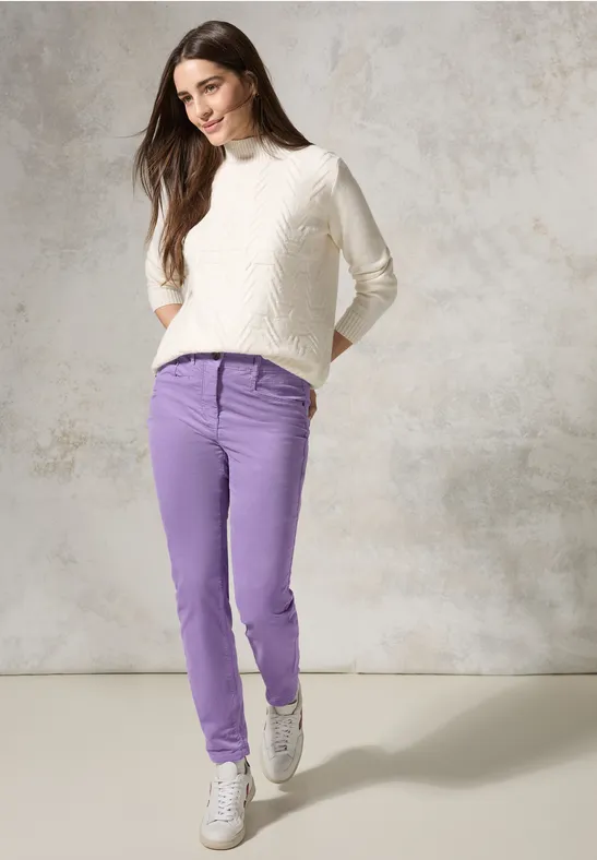 Pantalon au look velours wild lilac