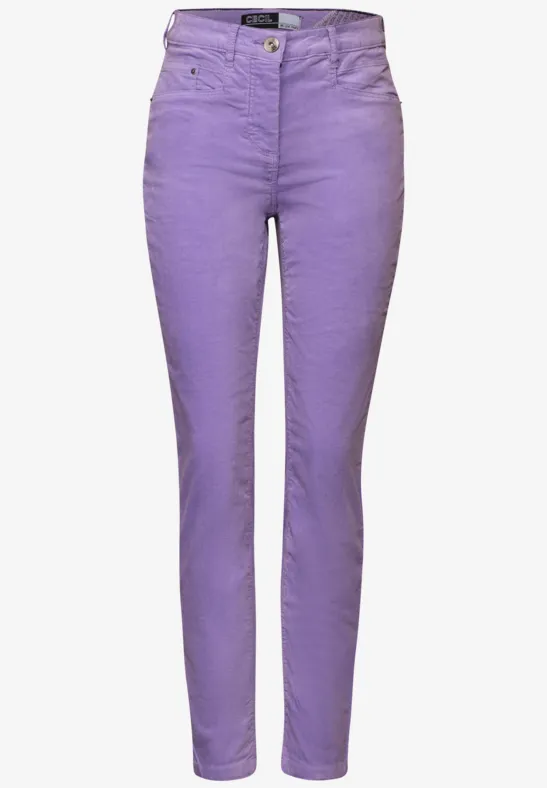 Pantalon au look velours wild lilac