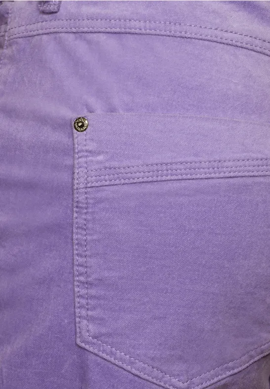 Pantalon au look velours wild lilac