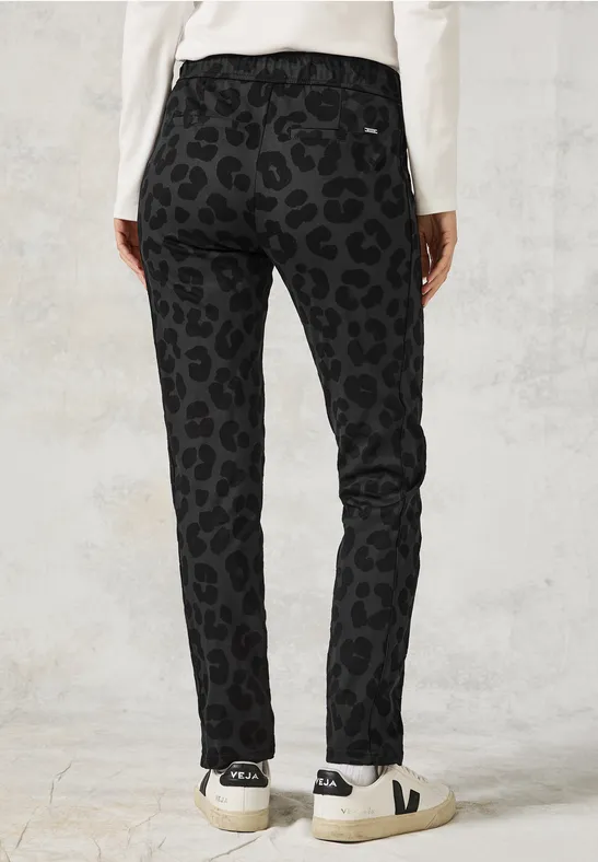 Hose mit Leo-Muster Black