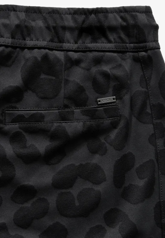 Hose mit Leo-Muster Black