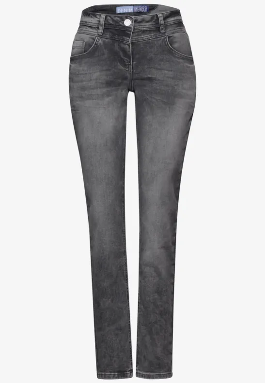 Jeans en coupe casual black used wash
