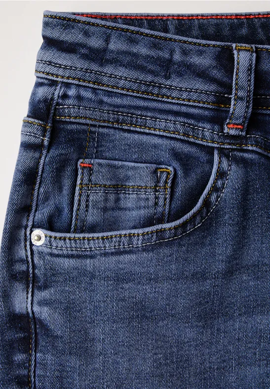 Thermo Jeans im Casual Fit blue black used wash