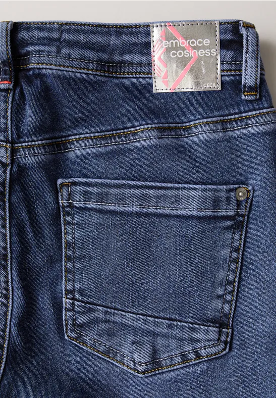 Thermo Jeans im Casual Fit blue black used wash