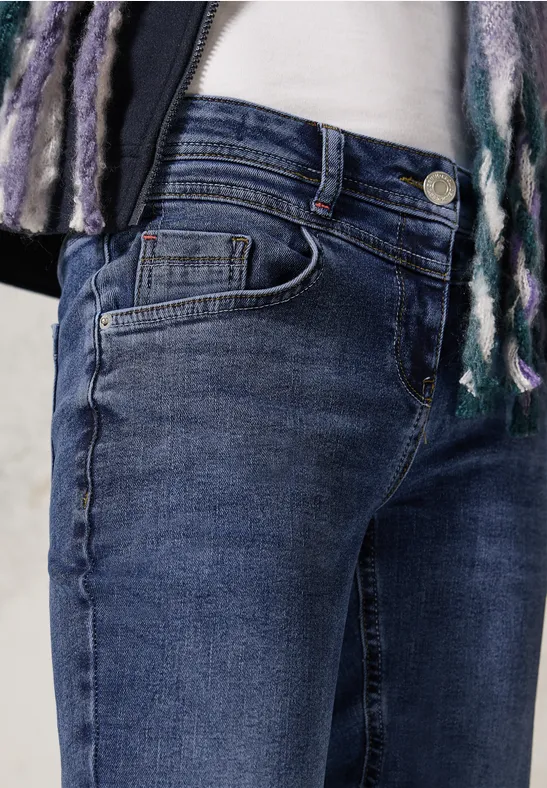 Thermo Jeans im Casual Fit blue black used wash