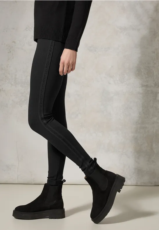 Leggings mit Glitzer-Tape Black