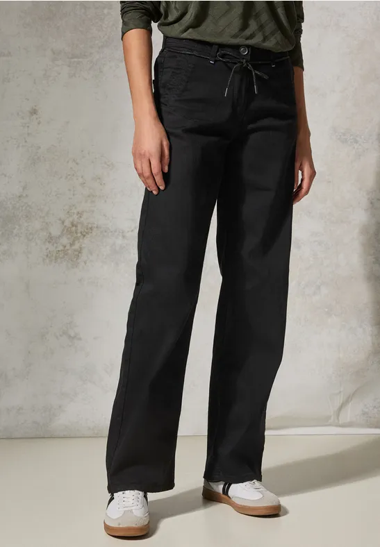 Jeans met wijde pijpen Black
