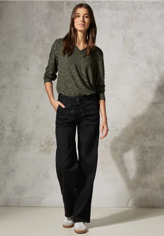 Jeans met wijde pijpen Black
