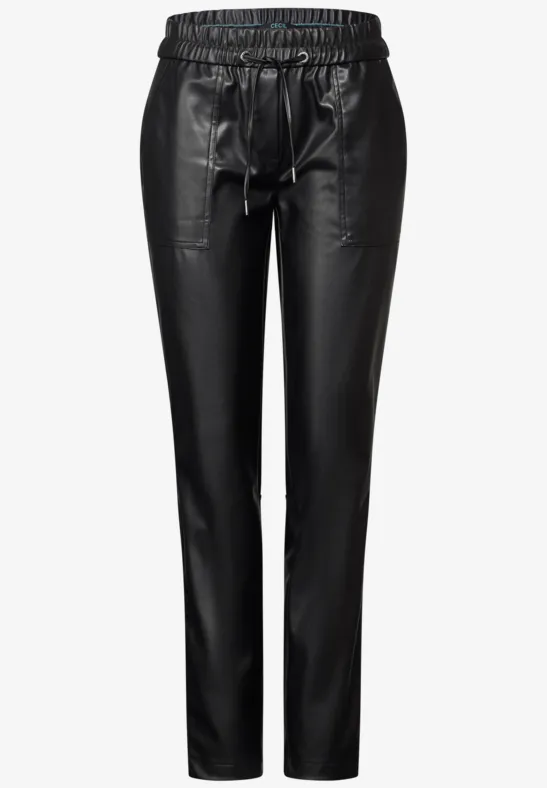 Pantalon au look cuir Black