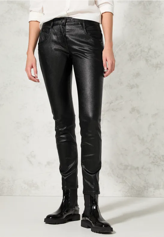 Hose mit Glanzeffekt Black