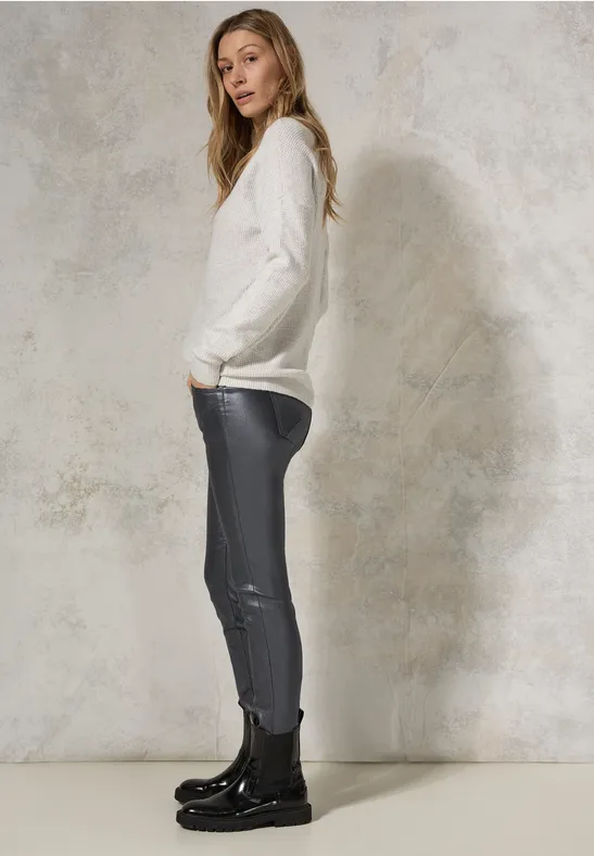 Hose mit Glanzeffekt charcoal silver