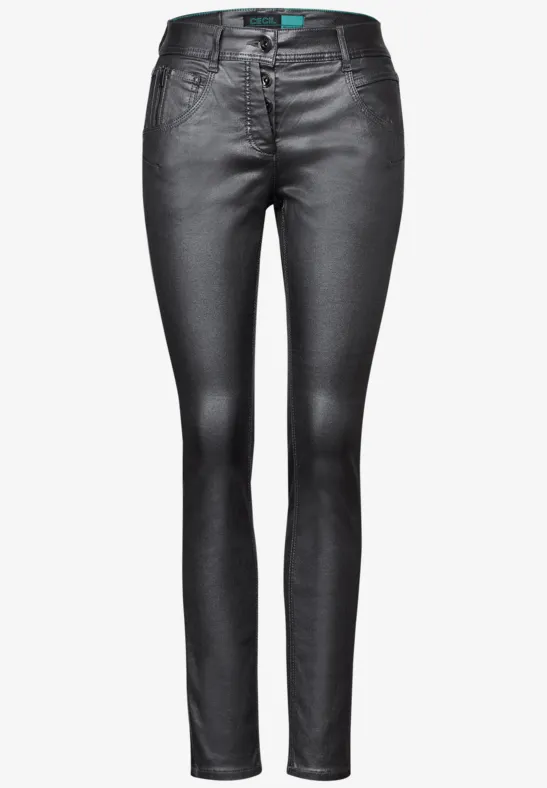 Hose mit Glanzeffekt charcoal silver