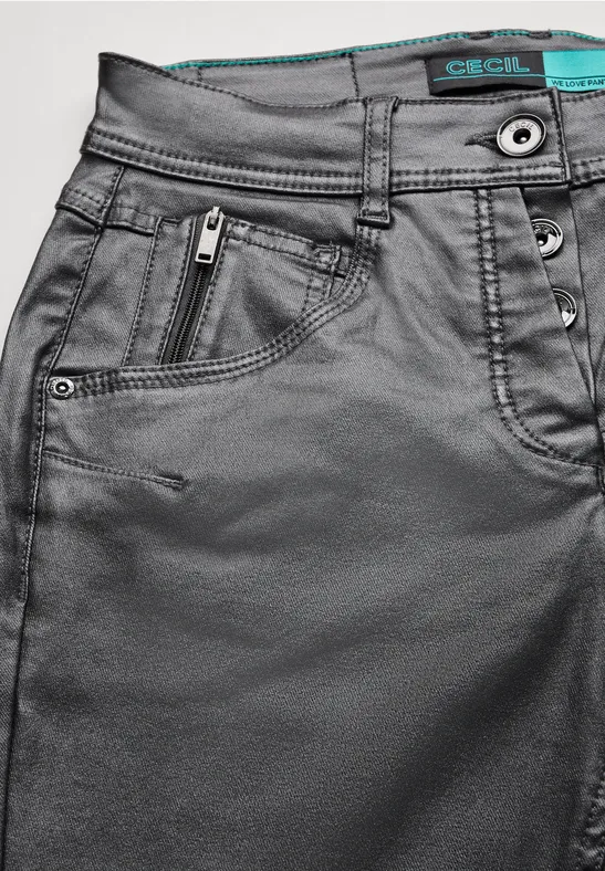 Hose mit Glanzeffekt charcoal silver