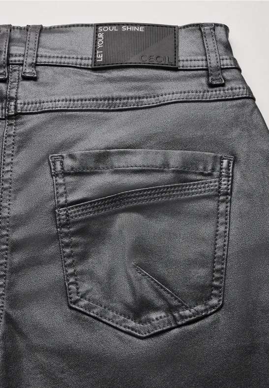 Hose mit Glanzeffekt charcoal silver