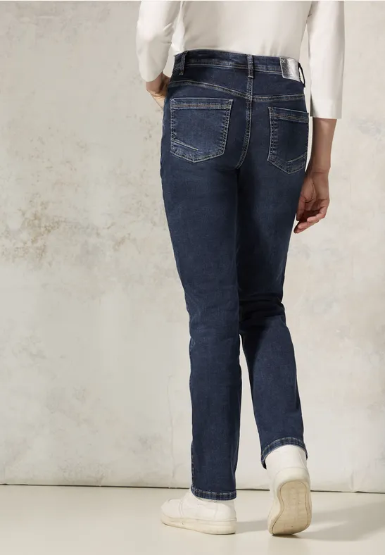 Straight Leg Jeans blue black random wash