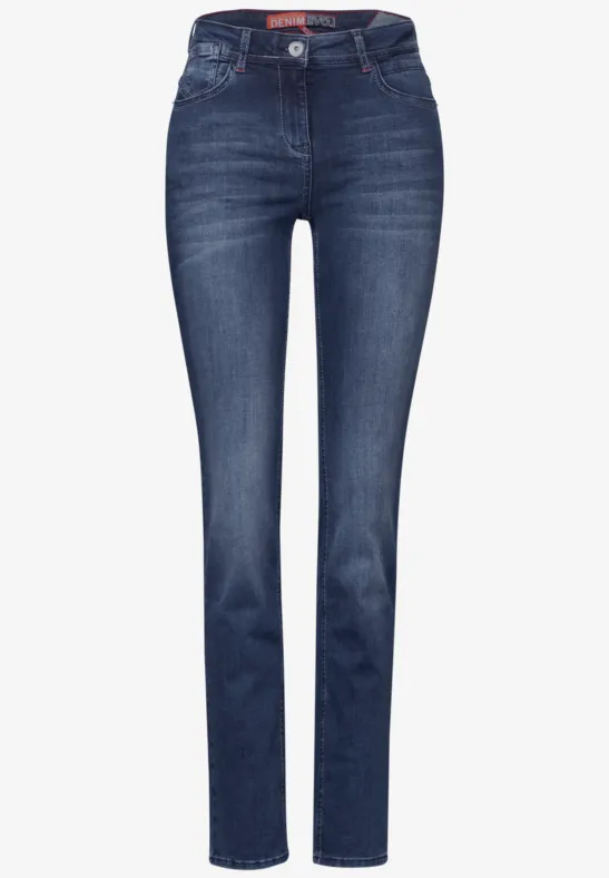Jeans droits mid blue used wash